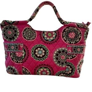 Vera Bradley Gabby Carry Purse in Hot‎ Pink Retired multicolor Floral